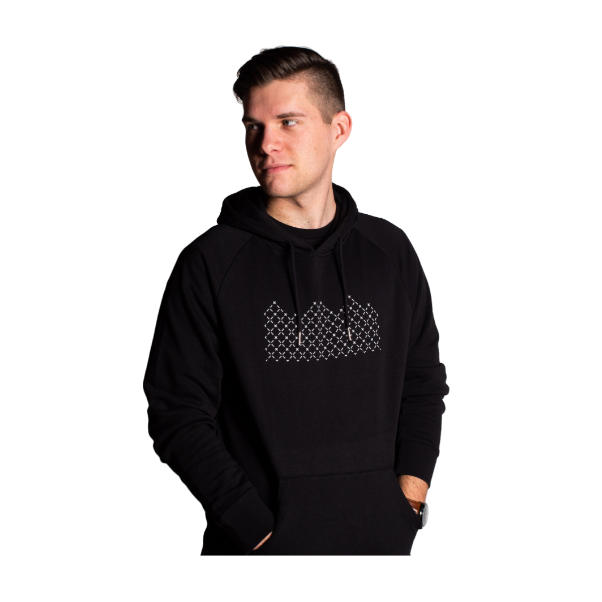 Hoodie (Mountain) - Black / White