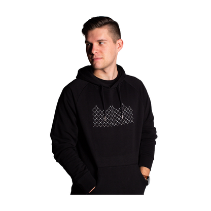 Hoodie (Mountain) - Black / White