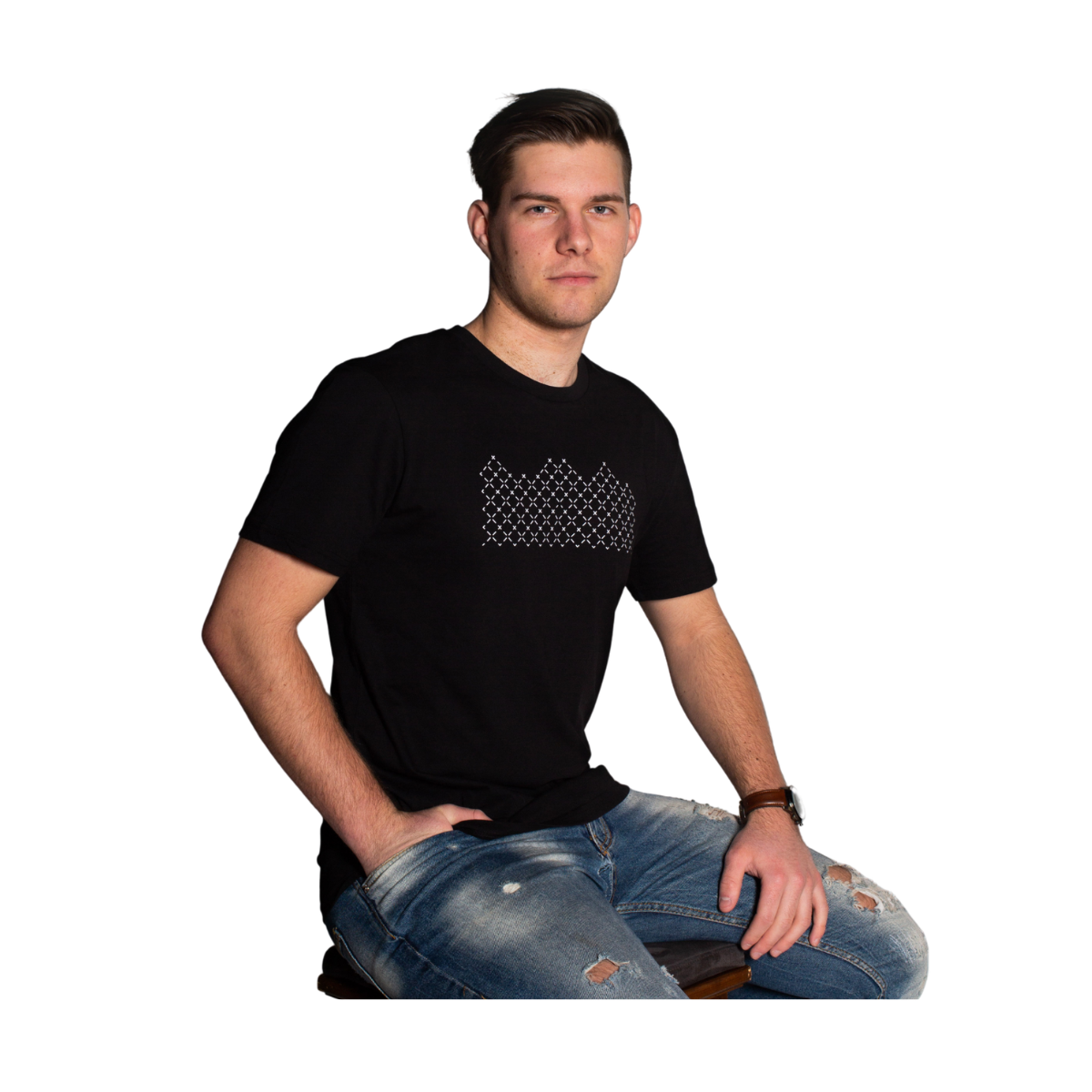 T-Shirt (Mountain) - Black / White